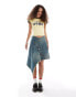 Фото #1 товара Basic Pleasure Mode asymmetric awkward length skirt in denim