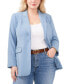 Plus Size Single-Breasted One-Button Blazer Bue Shadow, 24W - фото #1