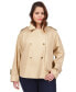 Фото #1 товара Plus Size Cropped Double-Breasted Peacoat