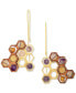 ფოტო #1 პროდუქტის 18k Gold-Plated Mixed Gemstone Honeycomb Drop Earrings