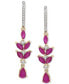 ფოტო #1 პროდუქტის Ruby (1-5/8 ct. t.w.) & Diamond (1/8 ct. t.w.) Drop Earrings in 14k Gold