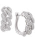 ფოტო #1 პროდუქტის Diamond Chain Link Detail Small Hoop Earrings (1 ct. t.w.) in Sterling Silver, .79", Created for Macy's