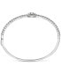 Diamond Baguette & Round Center Cluster Bangle Bracelet (1-1/2 ct. t.w.) in 14k White Gold