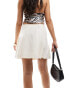 River Island pleated mini skirt in light beige