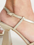 Фото #4 товара schuh Exclusive Scarlett strappy heeled sandals in gold metallic