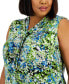 Plus Size Printed Twist-Neck Sleeveless Top