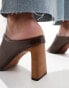 River Island mule heel in brown Коричневый, 37 - фото #2