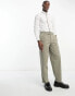 New Look relaxed pleat front trousers in khaki