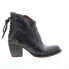 Фото #1 товара Bed Stu Xena F393017 Womens Black Leather Zipper Ankle & Booties Boots