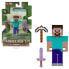 Фото #5 товара Фигурка Minecraft Steve с волшебным мечом и железной киркой, игрушка +6 лет.
