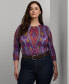 ფოტო #1 პროდუქტის Plus Size Printed Crewneck Sweater