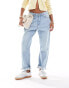 DTT Petite Veron relaxed fit mom jeans in light blue wash