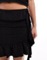 Фото #4 товара Pieces Festival frill detail mini skirt in black