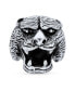 ფოტო #3 პროდუქტის Hunter Animal Norse Viking Warrior Statement Signet Fierce Roaring 3D Big Bear Head Ring For Men Oxidized .925 Sterling Silver