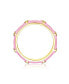 Фото #2 товара RA 14k Yellow Gold Plated with Cubic Zirconia Pink Enamel Bamboo Kids/Young Adult Stacking Ring