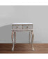 Фото #6 товара 2 Drawer Mango Wood Console Table With Floral Carved Front, Brown And White