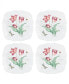 Фото #1 товара Butterfly Meadow Square Accent Plate Set, Set of 4