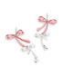 Faux Cultivated Pearl Signature Bowtique Double Drop Earrings Pink/Rhodium - фото #2