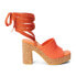 Фото #1 товара BEACH by Matisse Magnolia Block Heels Womens Orange Casual Sandals MAGNOLIA-848