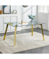 Фото #1 товара Rectangular Glass Dining Table, Golden Legs