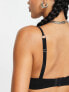 ASOS DESIGN Fuller Bust Celeste 3D star embroidered plunge bra in black