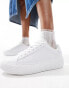 Tommy Jeans essential leather cupsole trainers in triple white