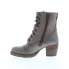 Bed Stu Judgement F385001 Womens Gray Leather Lace Up Casual Dress Boots 6.5