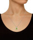 Peridot (1-2/3 ct. t.w.) and Diamond (1/7 ct. t.w.) Halo Pendant Necklace in Sterling Silver