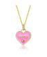 ფოტო #2 პროდუქტის Children's 14k Gold Plated with Cubic Zirconia Heart & Lucky Star Galaxy Medallion Pendant Necklace