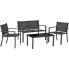 MADERA Gartenmbel fr 4 Personen: Sofa + Sessel + Couchtisch Stahlkonstruktion