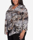 Plus Size Classic Animal Melange Two In One Top With Necklace