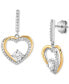 ფოტო #3 პროდუქტის Cubic Zirconia Heart Drop Earrings in Sterling Silver & 14k Gold-Plate