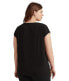 Lauren Ralph Lauren Sequined Plaid Cotton Blend Top Polo Black Multi 2XL
