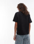 Selected Femme cropped t-shirt with bow print in black