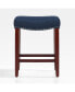 Фото #1 товара 24" Upholstered Saddle Seat Faux Leather Counter Stool