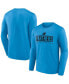 ფოტო #1 პროდუქტის Men's Blue Carolina Panthers Big and Tall Wordmark Long Sleeve T-shirt
