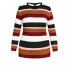 Фото #3 товара Plus Size 70's Stripe Crew Neck Sweater