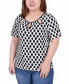 Plus Size Short Sleeve with Ring Details Top