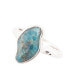 ფოტო #1 პროდუქტის Luna Genuine Blue Apatite Sterling Silver Abstract Ring