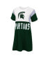 Фото #3 товара Women's Green and White Michigan State Spartans 3rd Down Short Sleeve T-shirt Dress