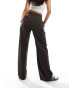 Weekday Drew mid waist slouchy trousers with front pleats in grey