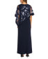 Фото #2 товара Women's Sequinned Floral-Lace-Poncho Gown