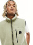 Rains Yermo heavyweight fleece vest with ripstop panels in sage green