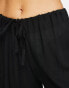 Фото #8 товара ASOS DESIGN Petite drawstring palazzo beach trouser in black