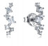 Gentle silver longitudinal earrings with zircons Elegant 13001E000-30