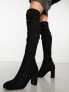 New Look suede knee high boots in black