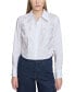 ფოტო #1 პროდუქტის Women's Cotton Studded Cropped Shirt