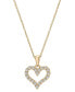 ფოტო #1 პროდუქტის Diamond Open Heart Pendant Necklace (1/4 ct. t.w.) in 14k White or Yellow Gold, 18" + 2" extender