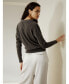 Фото #2 товара Women's V Neck Cashmere Polo Sweater