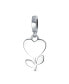 ფოტო #1 პროდუქტის Personalized Valentine Word Love Grows Red Flower Heart Dangle Charm Bead For Women Girlfriend Enamel .925 Sterling Silver Fits European Bracelet
